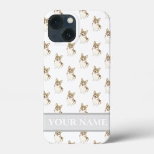 Personalized Fawn and White Corgi Dog iPhone 13 Mini Case