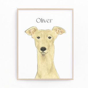 Personalized Fawn Greyhound Dog Art Photo Print