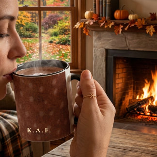 Personalized Fawn Print Terracota Russet Mug
