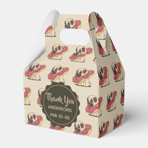 Personalized Fawn PUGS Doughnuts Favour Gable Box