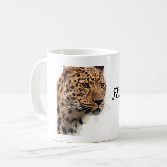 Personalized Fearless Tiger Mug with Custom Name (Front Left)