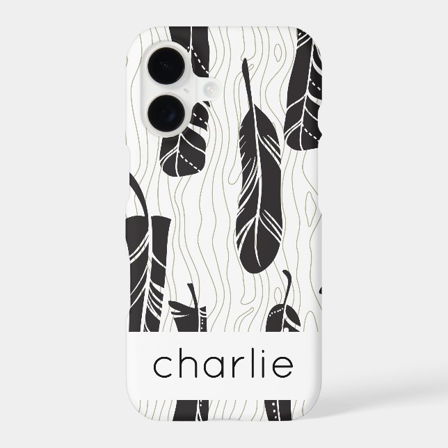 Personalized Feather and Wood background pattern  (Back)