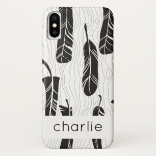 Personalized Feather and Wood background pattern  Case-Mate iPhone Case