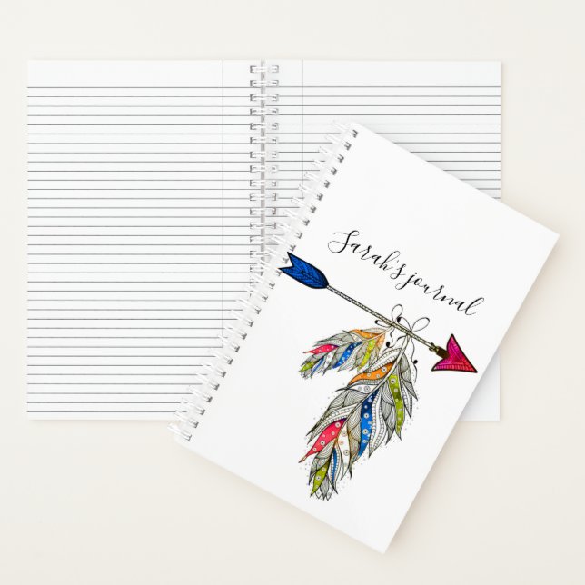 Personalized feathered arrow journal (Inside)