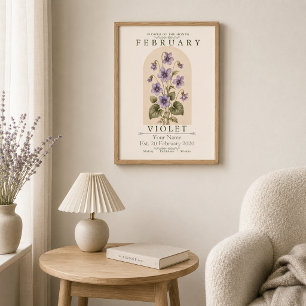 Personalized February Birth Flower Poster