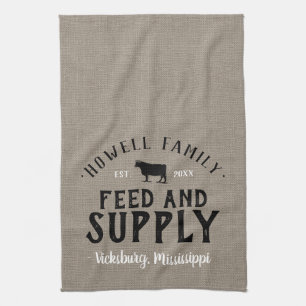 Personalized Feed Supply Grain Sack Kitchen Towel