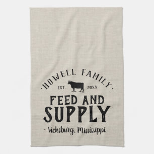 Personalized Feed Supply Grain Sack Kitchen Towel