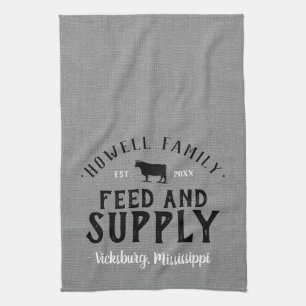 Personalized Feed Supply Grain Sack Kitchen Towel
