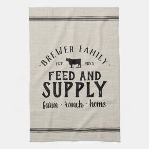 Personalized Feed Supply Grain Sack Kitchen Towel