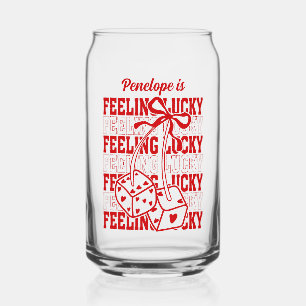 Personalized Feeling Lucky Bachelorette Favour Can Glass