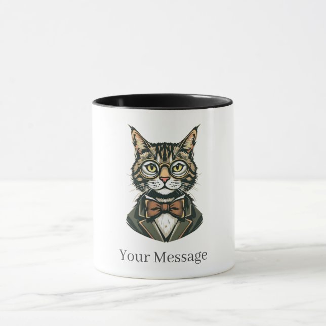 Personalized Feline Gentleman Coffee Cup (Center)