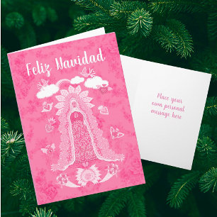 Personalized Feliz Navidad Our Lady of Guadalupe  Holiday Card