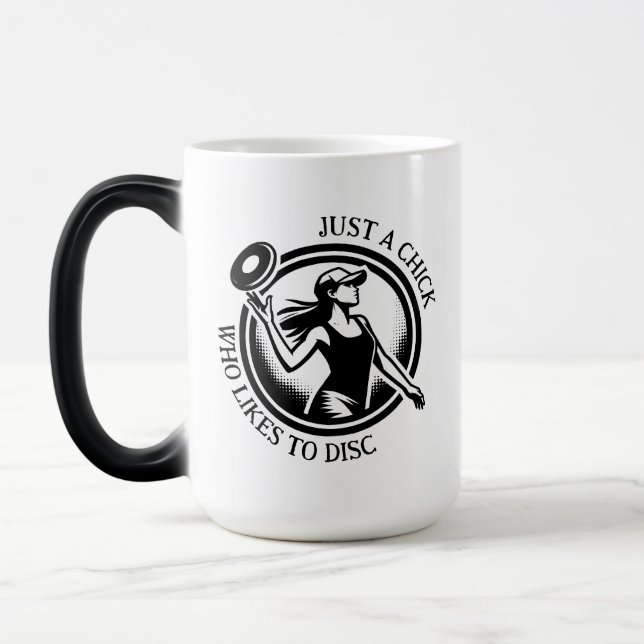 Personalized female Disc Golf  Magic Mug (Left)