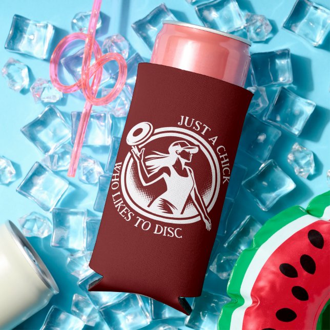 Personalized female Disc Golf  Seltzer Can Cooler (In Situ Summer)