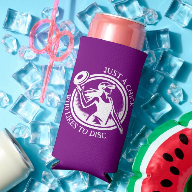 Personalized female Disc Golf  Seltzer Can Cooler (In Situ Summer)