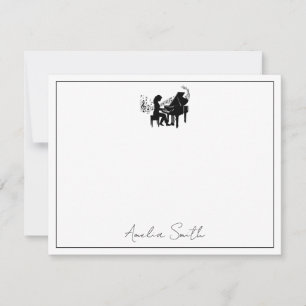 Personalized Female Piano Player Music  Card