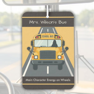 Personalized Female School Bus Driver Air Freshener