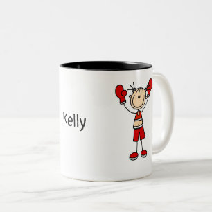 Personalized Female Stick Figure Boxing Mug