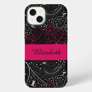 Personalized Feminine Feathers and Flowers iPhone 13 Case