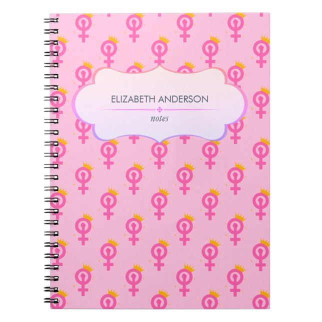 Personalized Feminist Pink Notebook (Front)