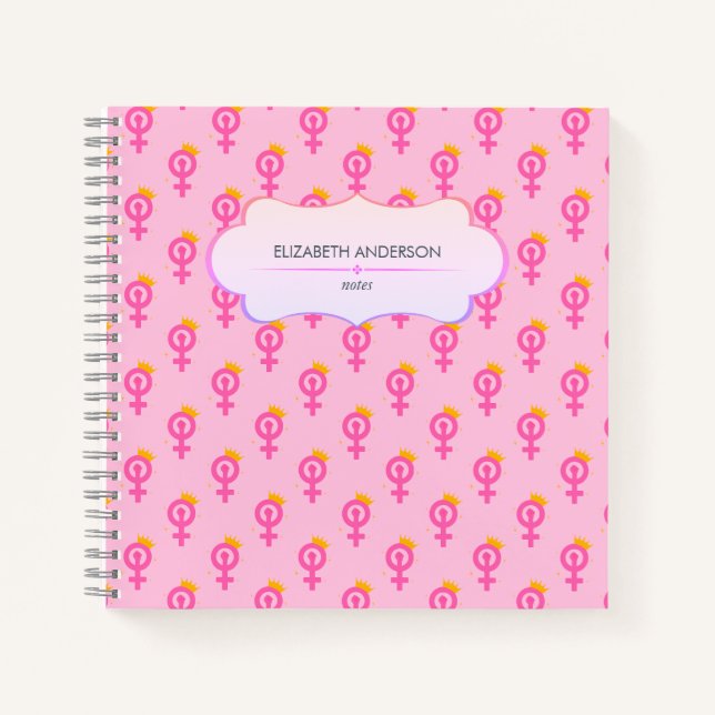 Personalized Feminist Pink Notebook (Front)