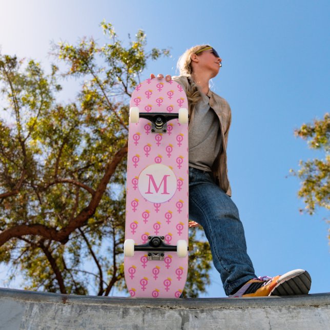 Personalized Feminist Pink Skateboard (Outdoor 1)