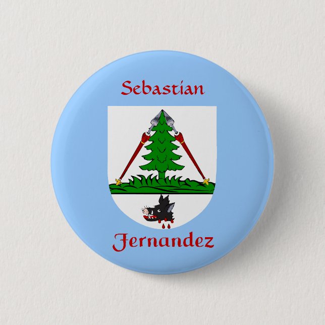 Personalized Fernandez Historical Shield 2 Inch Round Button (Front)