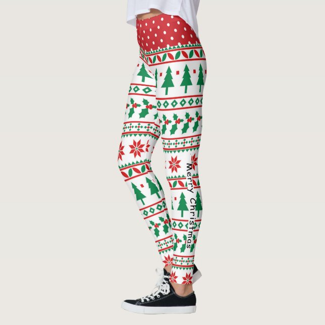 Personalized Festive Christmas Leggings (Left)