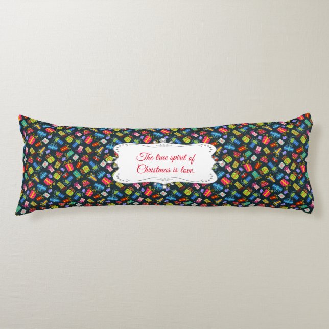 Personalized Festive Christmas Pattern Body Pillow (Front)