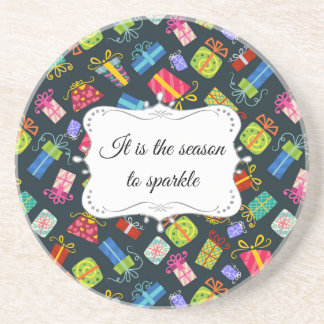 Personalized Festive Christmas Pattern Coaster