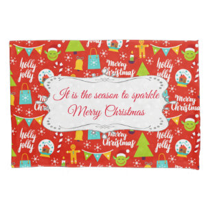 Personalized Festive Christmas Pattern Pillow Case