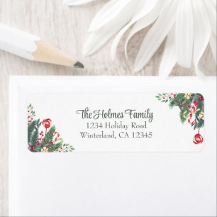 Personalized Festive Christmas Return Address