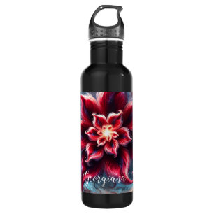 Personalized Festive Floral Poinsettia Galaxy 710 Ml Water Bottle