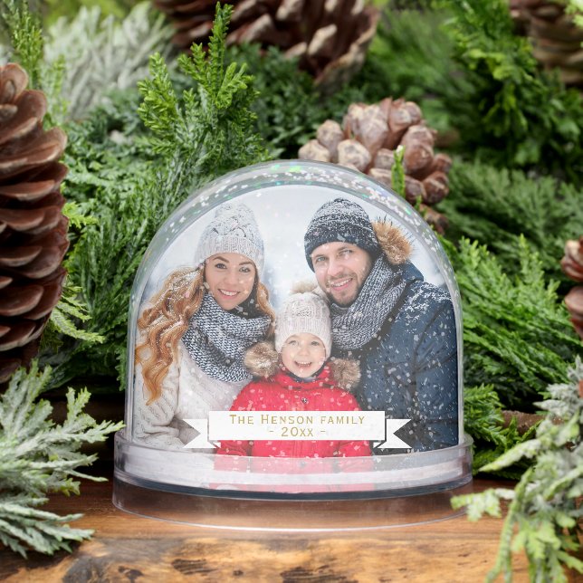 Personalized Festive Full 2 Family Photos  Snowglobe (Winter)