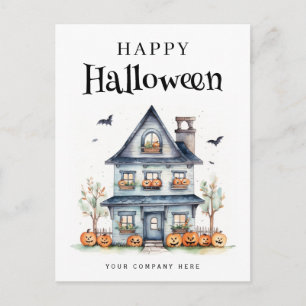 Personalized Festive Halloween House Real Estate Holiday Postcard