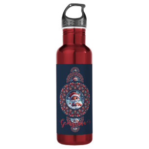 Personalized Festive Kawaii Fox Ornamental Mandala 710 Ml Water Bottle