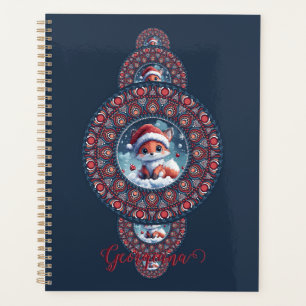 Personalized Festive Kawaii Fox Ornamental Mandala Planner