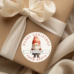Personalized Festive Santa Christmas Sticker<br><div class="desc">Delight your kids this Christmas with personalized stickers from Santa! Featuring a whimsical,  watercolor Santa,  these stickers will make your children's holiday dreams come true. Make the season even brighter with custom stickers bearing your child's name!</div>