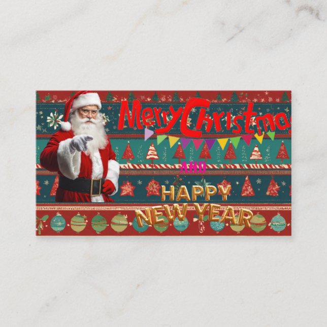 Personalized Festive Wishes Business Card (Front)