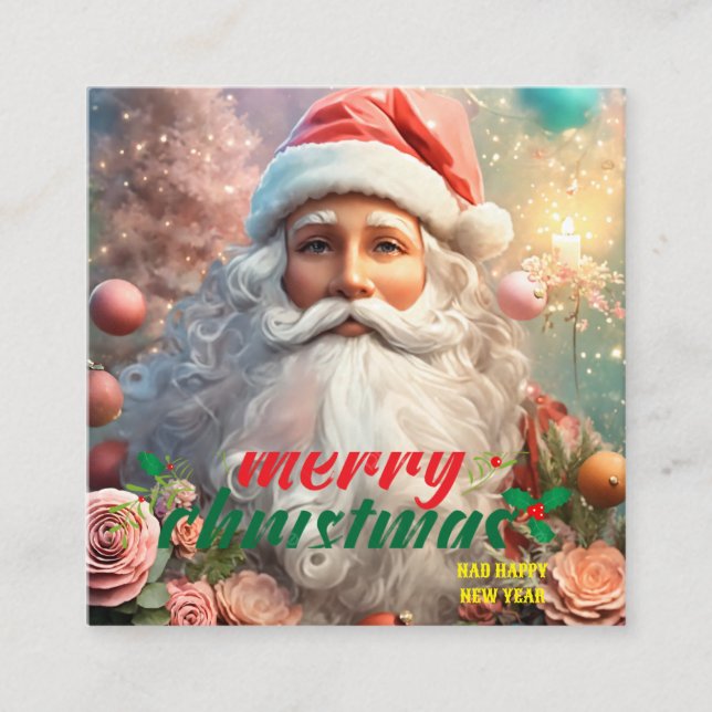 Personalized Festive Wishes Square Business Card (Front)