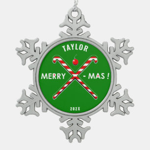personalized field hockey collectible snowflake pewter christmas ornament