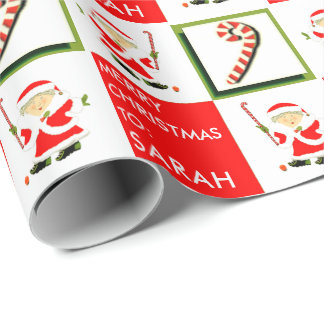 Personalized Field Hockey Holidays Wrapping Paper