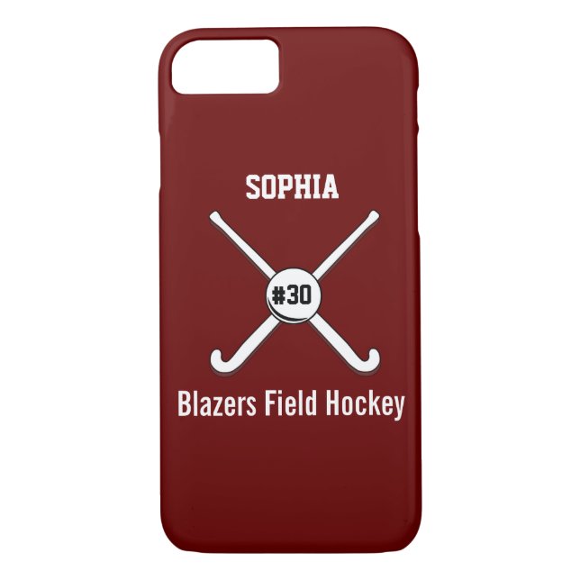 Personalized Field Hockey Team Name Jersey Number Case-Mate iPhone Case (Back)