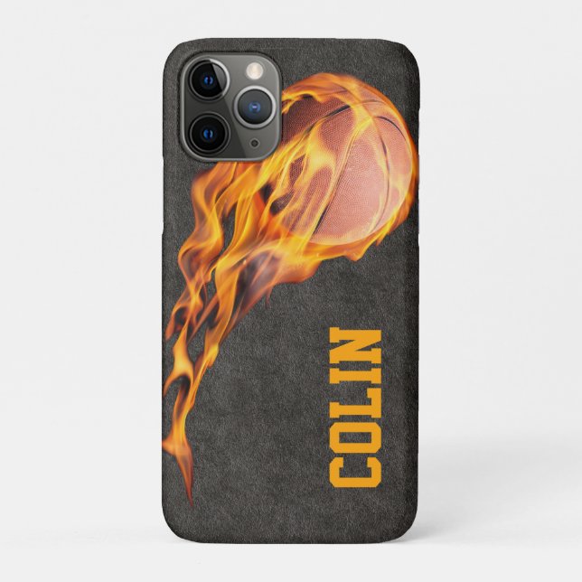 Personalized Fiery Basketball Case-Mate iPhone Case (Back)