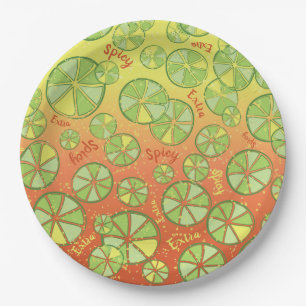 Personalized Fiesta Spicy Margarita & Limes Paper Plate