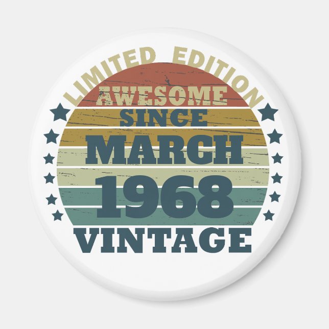 Personalized fifty five vintage 55th birthday magnet (Front)