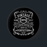 Personalized fifty vintage 50th birthday party 2 inch round button<br><div class="desc">Make your birthday special with this unique design. Add a touch of sophisticated elegance to your birthday celebration with our exquisite, one-of-a-kind designs. These graphics bring sophistication and originality to any product, creating a memorable and stylish gift. They are perfect for those who appreciate a touch of timeless glamour on...</div>