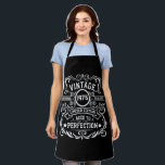 Personalized fifty vintage 50th birthday party apron<br><div class="desc">Make your birthday special with this unique design. Add a touch of sophisticated elegance to your birthday celebration with our exquisite, one-of-a-kind designs. These graphics bring sophistication and originality to any product, creating a memorable and stylish gift. They are perfect for those who appreciate a touch of timeless glamour on...</div>