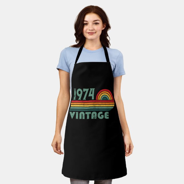 Personalized fifty vintage 50th birthday party apron (Worn)
