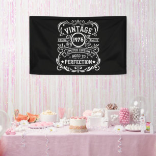 Personalized fifty vintage 50th birthday party banner